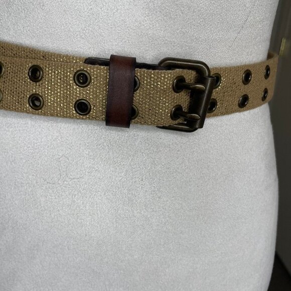 J.Crew Gorpcore Utility Tan Canvas Double Grommet Webbing Belt Size Small S main image 7